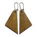 Acorn Earrings. Wood and fabric pattern dangling earrings back of earrings by Madera Design Studio